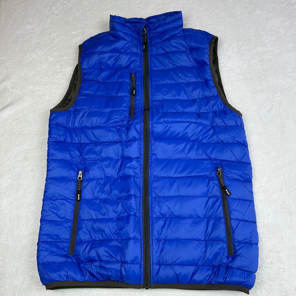 Elevate Sport Men's Royal Blue Puffer Vest S Full Zip‎ Quilted AMAG Logo CA19737